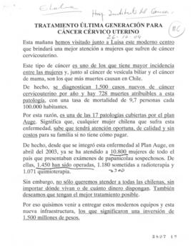 Tratamiento última generación para cáncer cérvico uterino