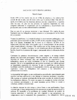 Hacia un Nuevo Trato Laboral. Discurso de Ricardo Lagos