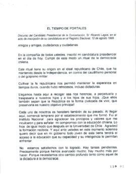 El Tiempo de Portales. Discurso Candidato Presidencial