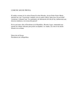 Estado de Salud Sra. Emma Escobar