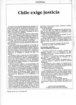 Circular de Agrupación de Familiares de Ejecutados Políticos en Chile