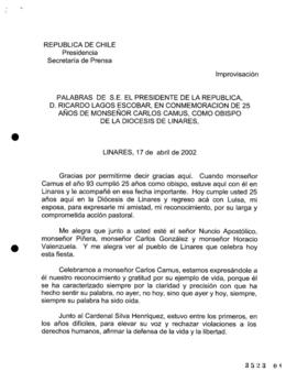 Palabras de S.E. el Presidente de la República, D. Ricardo Lagos Escobar, en Conmemoración de 25 ...