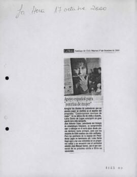 Sonrisa de Mujer. Recorte de prensa