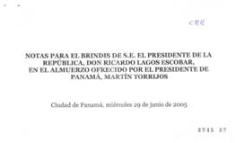 Notas para Discurso del Presidente de la República en Almuerzo Ofrecido por Presidente de Panamá