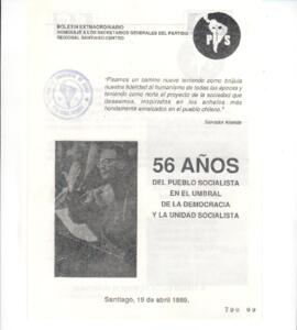56 años del pueblo socialista en el umbral de la democracia y la unidad socialista. Boletín Extra...