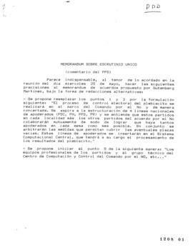 Memorandum sobre Escrutinio Único