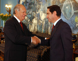 Reunión Primer Mandatario Ricardo Lagos con Presidente del Senado, Hernán Larraín