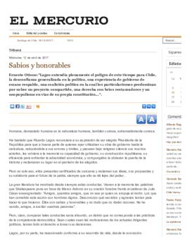 Sabios y Honorables. Columna de opinión