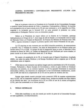 Agenda Económica Conversación Presidente Aylwin con Presidente Delors