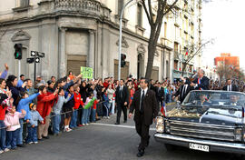 Presidente Lagos Regresa al Palacio de La Moneda Desde Parque O¦Higgins