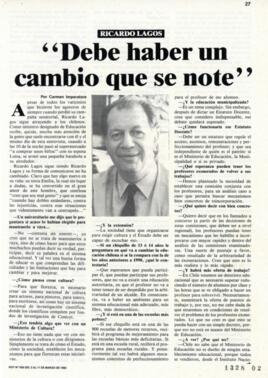 Debe haber un cambio que se note. Entrevista