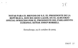 Notas para Intervención del Presidente de la República en Almuerzo Oficial ofrecido por President...