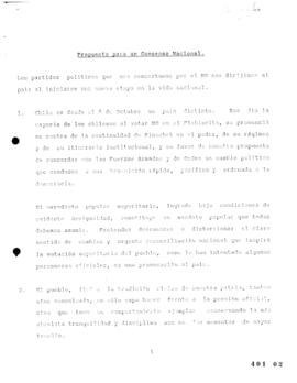 Propuesta de la Concertación de Partidos Políticos por el No para un Consenso Nacional
