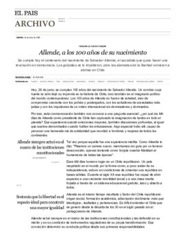 Allende, a los 100 años de su nacimiento. Columna de Ricardo Lagos
