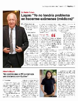 Lagos: Yo no tendría problema en hacerme exámenes médicos. Nota de prensa