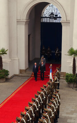 Presidente Lagos recibe a los Reyes de España