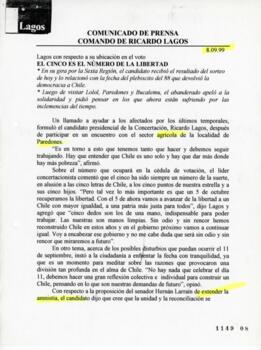 El cinco es el número de la libertad. Lagos con respecto a su ubicación en el voto. Comunicado de...