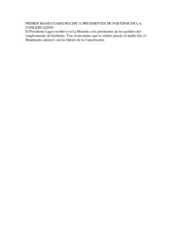 Almuerzo de Trabajo con Presidentes Partidos de la Concertación