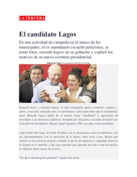 El candidato Lagos. Nota de prensa