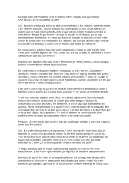 Declaraciones del Presidente de la República sobre Tragedia en Lago Maihue