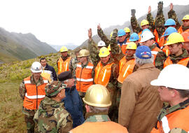 Presidente Lagos Visita Obras de Construcción Senda Vicuña-Yendegaia