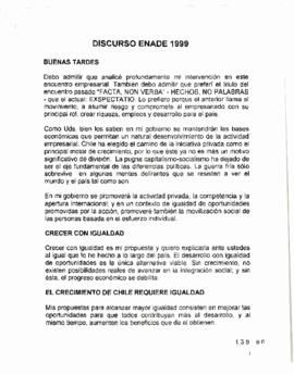 Discurso Enade 1999. Discurso del Candidato Presidencial Ricardo Lagos