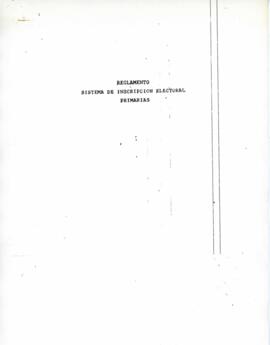 Reglamento relativo a Sistema de Inscripción Electoral Primarias de la Concertación