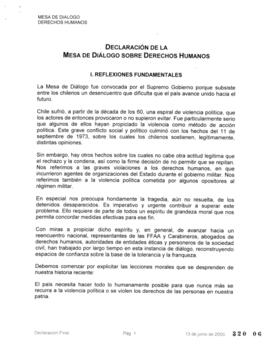 Declaración de la Mesa de Diálogo sobre los Derechos Humanos