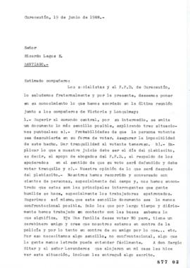 Carta relativa a Propuestas de Partido Por la Democracia y Partido Socialista de Malleco