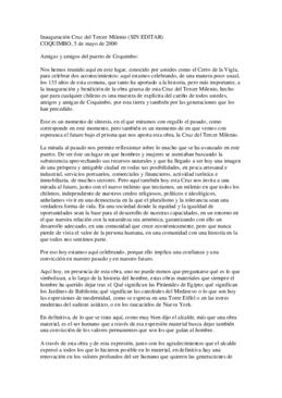 Inauguración Cruz del Tercer Milenio (SIN EDITAR)