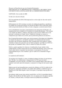 Discurso de S.E. el Presidente de la República, Ricardo Lagos, con motivo de la instalación de la...
