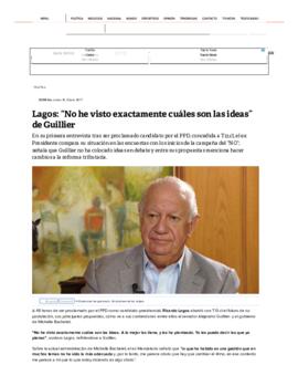 Lagos: No he visto cuáles son las ideas de Guillier. Entrevista