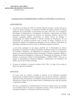 Coordinación Ministerial sobre Actividades Catastrales. Minuta