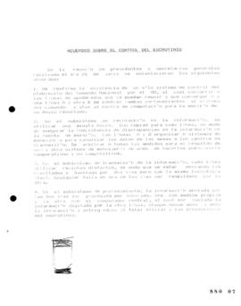 Acuerdos sobre el Control del Escrutinio. Minuta