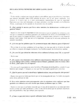 Declaraciones de ministro Ricardo Lagos