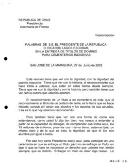Palabras de S.E. el Presidente de la República, D. Ricardo Lagos Escobar, en Entrega de Títulos d...