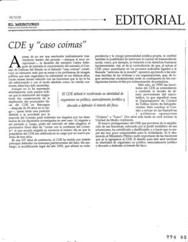 CDE y caso Coimas. Editorial