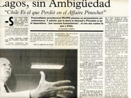 Lagos, sin ambiguedad: Chile es el que perdió en el affaire Pinochet. Entrevista