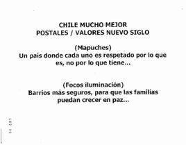 Chile mucho mejor. Postales/Valores