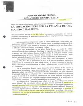 La educación debe ser la palanca de una sociedad más justa