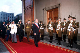 Presidente Ricardo Lagos llega al Palacio La Moneda