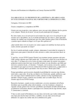 Discurso del Presidente de la República en Consejo Nacional del PPD