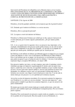 Intervención del Presidente de la República en La Moneda relativa a Caso Izurieta