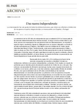 Una nueva independencia. Columna de Ricardo Lagos