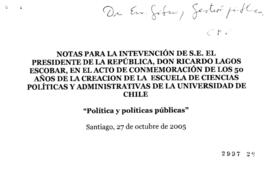 Notas para Intervención del Presidente de la República en Acto de Conmemoración de 50 Años de Cre...