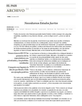 Necesitamos estados fuertes. Columna de opinión de Ricardo Lagos