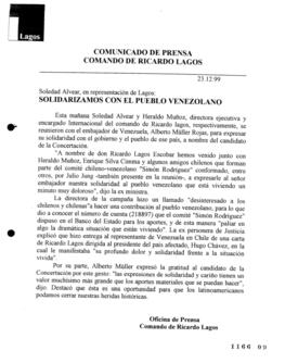 Soledad Alvear, en representación de Lagos: Solidarizamos con el pueblo venezolano