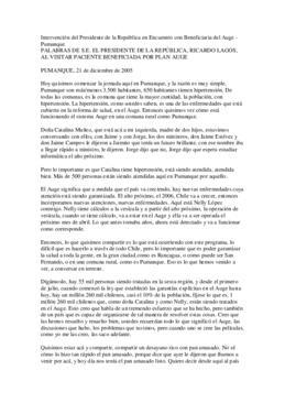 Intervención del Presidente de la República en Encuentro con Beneficiaria del Auge - Pumanque