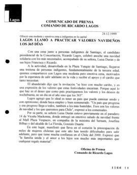 Lagos llamó a practicar valores navideños los 365. Ofreció una modesta y emotiva cena con indigen...