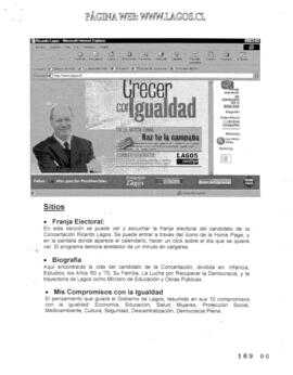 Minuta que Describe Página Web del Candidato Presidencial Ricardo Lagos